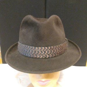 Vintage CHAMP Silk Finish Men's Meadow Gray Fedora Felt Hat Size 7- 71/8